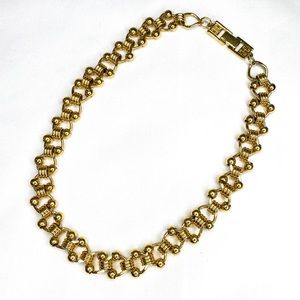 GIVENCHY Vintage Gold Tone Choker Link Necklace